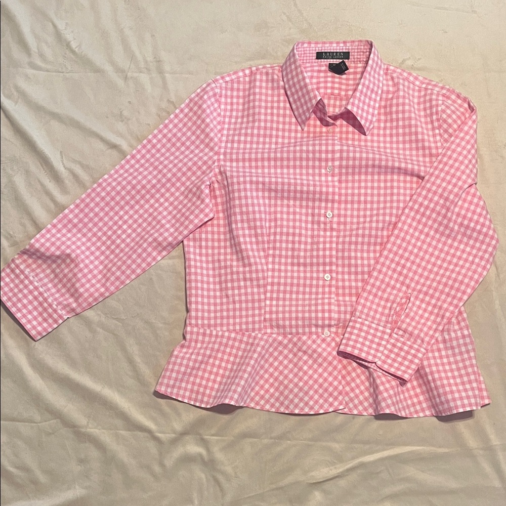 Pink Gingham girls Ralph Lauren Shirt